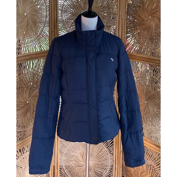 Abercrombie & Fitch Navy Blue Down Puffer Jacket - Picture 10 of 10